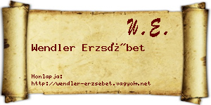 Wendler Erzsébet névjegykártya