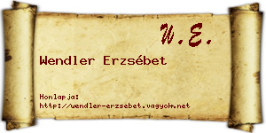 Wendler Erzsébet névjegykártya